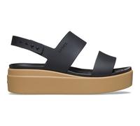CROCS Sandalias de cuña Brooklyn. Color Negro/Camel