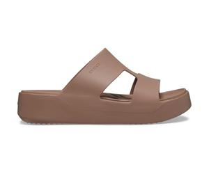 Crocs Sandalias Getaway con plataforma y correa en H para mujer, beige, 34/35 EU