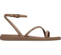 Crocs Sandalias planas Miami con correa al tobillo para mujer, chocolate leche, 3 UK, marrón (Milk Chocolate), 34/35 EU