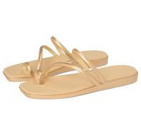 Crocs Sandalias planas Miami Toe Loop para mujer, Metálico Dorado, 36-37 EU