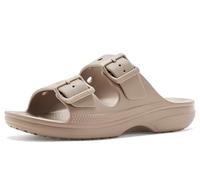 Crocs Sandalias Saturday para mujer, color gris pardo, talla 4 para mujer