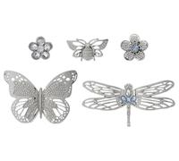 Crocs Silver Garden - Paquete de 5 dijes unisex para zapatos, multicolor, talla única, multicolor, Talla única