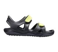 Crocs - Swiftwater River Sandal, Sandalias de Punta Descubierta Unisex Niños, Negro (Black/Volt Green 09w), 25/26 EU