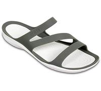 Crocs - Swiftwater Sandal Women, Sandalias de Punta Descubierta Mujer, Gris (Smoke/White 06x), 34/35 EU