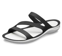 Crocs - Swiftwater Sandal Women, Sandalias de Punta Descubierta Mujer, Negro (Black/White 066), 39/40 EU