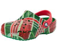 Crocs Unisex Niño Baya Holiday Plaid Clog K Zueco, Kelly Green, 36/37 EU
