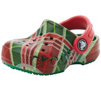 Crocs Unisex Niño Baya Holiday Plaid Clog T Zueco, Kelly Green, 24/25 EU