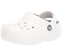 Crocs Unisex Niño Classic Lined Clog K Zueco, White/Grey, 33/34 EU