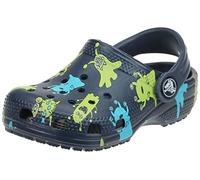Crocs Unisex Niño Classic Monster Print Clog T Zueco, Navy, 19/20 EU