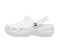 Crocs Classic Platform Clogs - Zuecos para mujer con suela elevada, Blanco, 33/34 EU