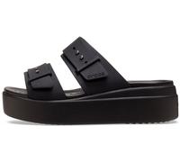 Crocs Mujer Brooklyn Buckle Low Wedge Sandalia, Black, 41/42 EU