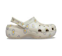 Crocs Zuecos clásicos de plataforma floral para mujer, Meteor, 39/40 EU