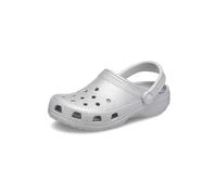 Crocs Zuecos clásicos Brillantes Unisex para Adultos, Zapatos metálicos y con Purpurina, Purpurina Plateada, 9 hombres/11 Mujeres