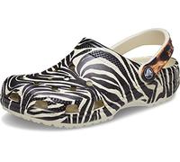Crocs Zuecos clásicos con estampado animal para mujer y hombre, Cebra y leopardo, 5 Women/3 Men
