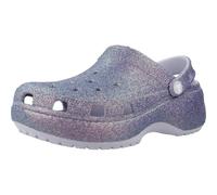 Crocs Zuecos clásicos de plataforma con purpurina para mujer, Luna violeta, 36-37 EU