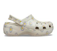 Crocs Zuecos clásicos de plataforma floral para mujer, Meteor, 39/40 EU