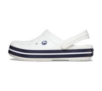 Crocs Zuecos Crocband unisex para adultos, blanco/blanco/azul marino, 11 Women/9 Men
