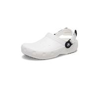 Crocs Zuecos clásicos de trabajo, Blanco, 12 Women/10 Men
