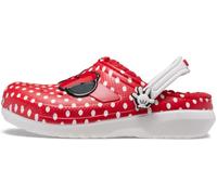 Crocs Zuecos unisex con forro clásico de Disney, zapatos y pantuflas de Mickey y Minnie Mouse, Blanco/Multi Minnie Mouse, 5 Big Kid