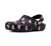 Crocs Zuecos Unisex para Adultos, Color Negro/Rayo, Negro/Flores, 1 US Little Kid
