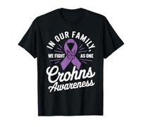 Crohn Awareness Family: Luchamos como una cinta morada Camiseta