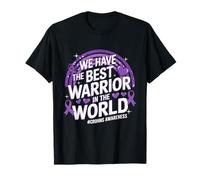 Crohns Awareness Purple Ribbon Mejor Guerrero del Mundo Camiseta