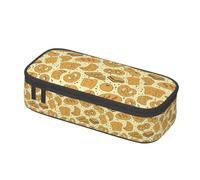 Croissant - Estuche para lápices de punta de pan, bolsa de papelería, bolsa de cosméticos, organizador de escritorio, caja organizadora para oficina, mujeres y hombres, multicolor, 8.3"x3.7"x2",