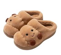 Croissant Fuzzy Slippers for Women, Cartoon Croissant Slippers Women Men, Soft Sole Warm Non-slip Indoor Fluffy Slides, Winter Cute Plush House Shoes, Cozy 3D Bread Animal Design (36-37)