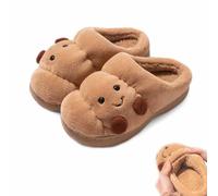 Croissant Slipper For Women Men,Cartoon Plush Warm House Slipper,Non-Slip Indoor Fluffy Slides,Soft Fuzzy Scuff Shoes (38/39, Adulto, Mujer, Talla única, Letras, Sistema tallas calzado EU, mediano)