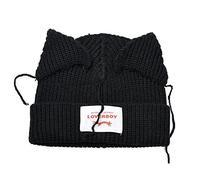 CROKZ Gorro KPOP Stray for niños, Gorro con Orejas de Gato, Gorro Hyunjin Felix Bangchan, Gorros Tejidos, Gorros SKZ/926 (Color : Cat Ear Beanie Hatblack, Size : Medium)