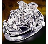 CROKZ Joyería Fina for mujer, anillos de plata sólida 100% auténtica 925, anillo de boda con circonita Galadriel Nenya/543 (Size : 8)