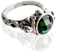CROKZ Piratas del Caribe Anillo Capitán Jack Sparrow Death Pinzones Cráneo Verde Cristal Piedra Vintage Retro Johnny Depp Venta al por Mayor /719(Ring Size: 6)
