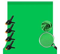 Croma Verde, Orthland 3 x 3M / 9.84 x 9.84 ft Fondo Fotografia con 3 Clips, Green Screen Pantalla Verde de Pantalla Plegable para Fotografía, Video y Televisión Chroma