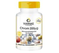 Cromo 200µg - 100 comprimidos picolinato de cromo para 100 días - suplemento dietético - altamente dosificado - vegano | Warnke Vitalstoffe - Calidad de farmacia alemana