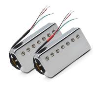 Cromo exquisito guitarra de 7 cuerdas cubierta de latón Humbucker tornillo ranurado bobina división pastilla Juego De Pastillas Para Guitarra Eléctrica(Color:One set)