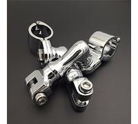 Cromo Short Angled Adjustable Highway Peg Mounting Kit for Bike Equipped with 1-1/4 inch (1.25) Front Engine Guard Frame Tube for Yamaha V-STAR Roadstar for Suzuki Boulevard