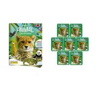 Cromos (pegatinas) ANIMALES 2.025: Mundo Animal: los Récords (Lote: 1 ALBUM vacío (sin sobres ni cromos) + 7 sobres)