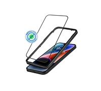 Crong Anti-Bacterial 3D Armor Glass - Vidrio templado 9H para pantalla completa de iPhone 14 Pro + Marco de instalación