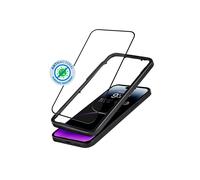 Crong Anti-Bacterial 3D Armor Glass - Vidrio templado 9H para pantalla completa de iPhone 14 Pro Max + Marco de instalación