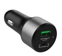 Crong Cargador de mechero USB-C PD 45W / USB QC 3.0 18W Compacto,