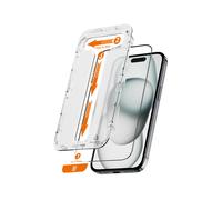 Crong EasyShield - Paquete de 2 protectores de vidrio templado para iPhone 16 Plus y iPhone 15 Plus (2 unidades)