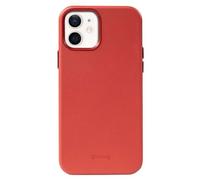 Crong Funda para iPhone 12 y 12 Pro en Cuero Ecológico, Rojo