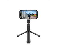 Crong SelfieGo Lite - Palo Selfie Compacto con Bluetooth y trípode, Color Negro