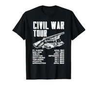 Cronología de la Gira de Batalla de la Guerra Civil Fechas de la campaña histórica EE. UU Camiseta gráfica económica, Hombre, Negro, L