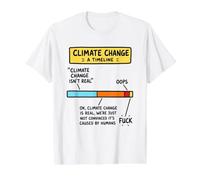 Cronología del Cambio climático Ciencias ambientales Sátira Humor Camiseta gráfica económica, Hombre, Blanco, M