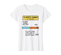 Cronología del Cambio climático Ciencias ambientales Sátira Humor Camiseta gráfica económica, Mujer, Blanco, S
