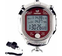 Cronómetro, cronómetro digital con temporizador de 0,001 segundos, memoria de metal de 100 vueltas, reloj despertador Rolilink de gran pantalla para entrenador, deportes, correr, maratón