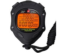 Cronómetro Digital con cronómetro, cronómetro, cronómetro, Temporizador de 0,001 Segundos, Memoria de 100 Vueltas, Reloj Despertador de Gran Pantalla para Entrenador, Deportes, natación, Correr