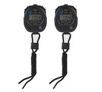Cronómetro Digital LCD Temporizador Cronómetro Deportivo Multifuncional de Mano con Calendario de Tiempo Alarma para Carreras Correr Nadar 2 Piezas de plástico 7,5 x 6,5 x 2 cm