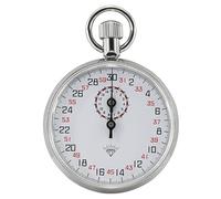 Cronómetro mecánico, cronómetro analógico de 13 Joyas con sincronización precisa para Deportes y con Esfera Blanca 30s/15M con cordón
